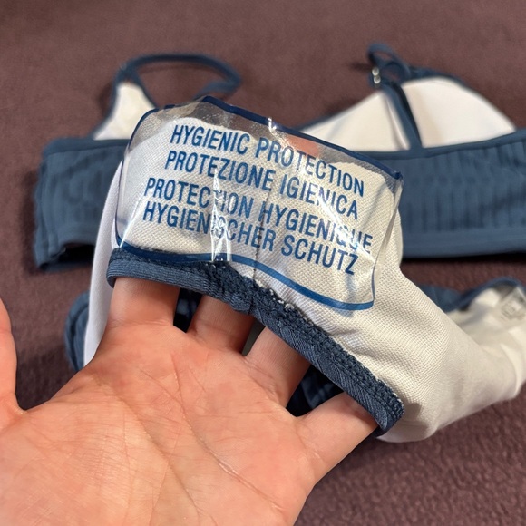 Blue Ribbed Bikini Set - Picture 3 of 4